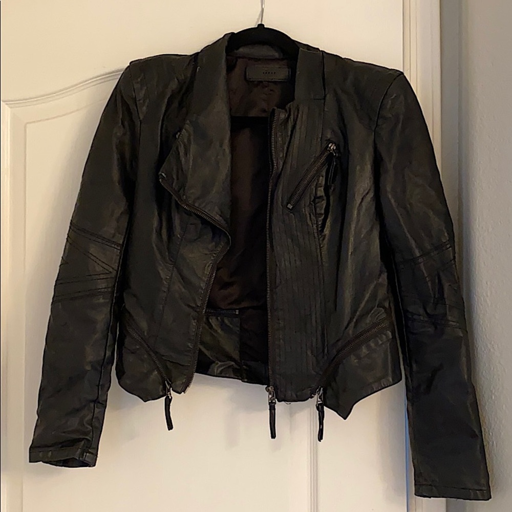 BlankNYC cropped faux leather jacket XS